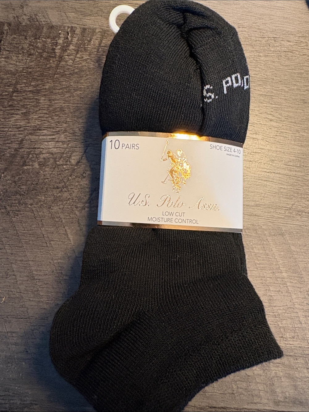 U.S. Polo Assn. Black Low-Cut Socks - 10 Pairs